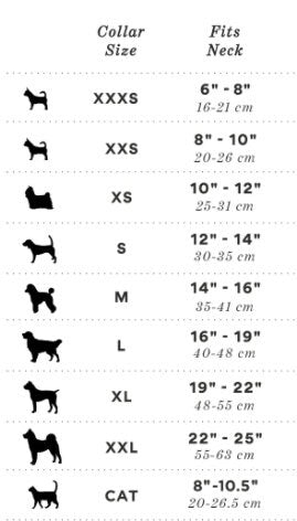 Personalized Handmade Maasai beaded dog collar size chart for selecting the perfect fit