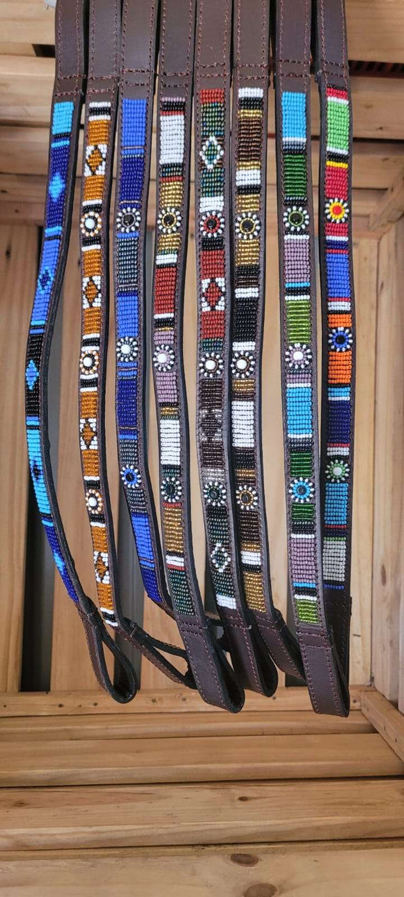 Beaded Leather  Horse brow bands - Maasai Chief