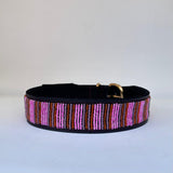 Handmade Maasai Beaded Leather Dog Collar STRIPE DESIGN - Maasai Chief