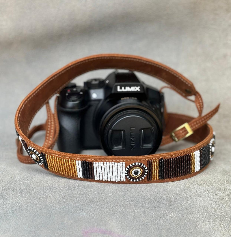 Custom Leather Camera Strap,Beaded Camera Strap,DSLR Strap, Nikon camera,Canon Camera,Personalized Camera Strap,Camera Strap, Gift for him - Maasai Chief