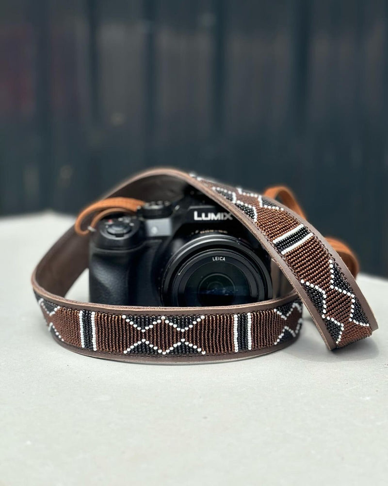 Custom Leather Camera Strap,Beaded Camera Strap,DSLR Strap, Nikon camera,Canon Camera,Personalized Camera Strap,Camera Strap, Gift for him - Maasai Chief