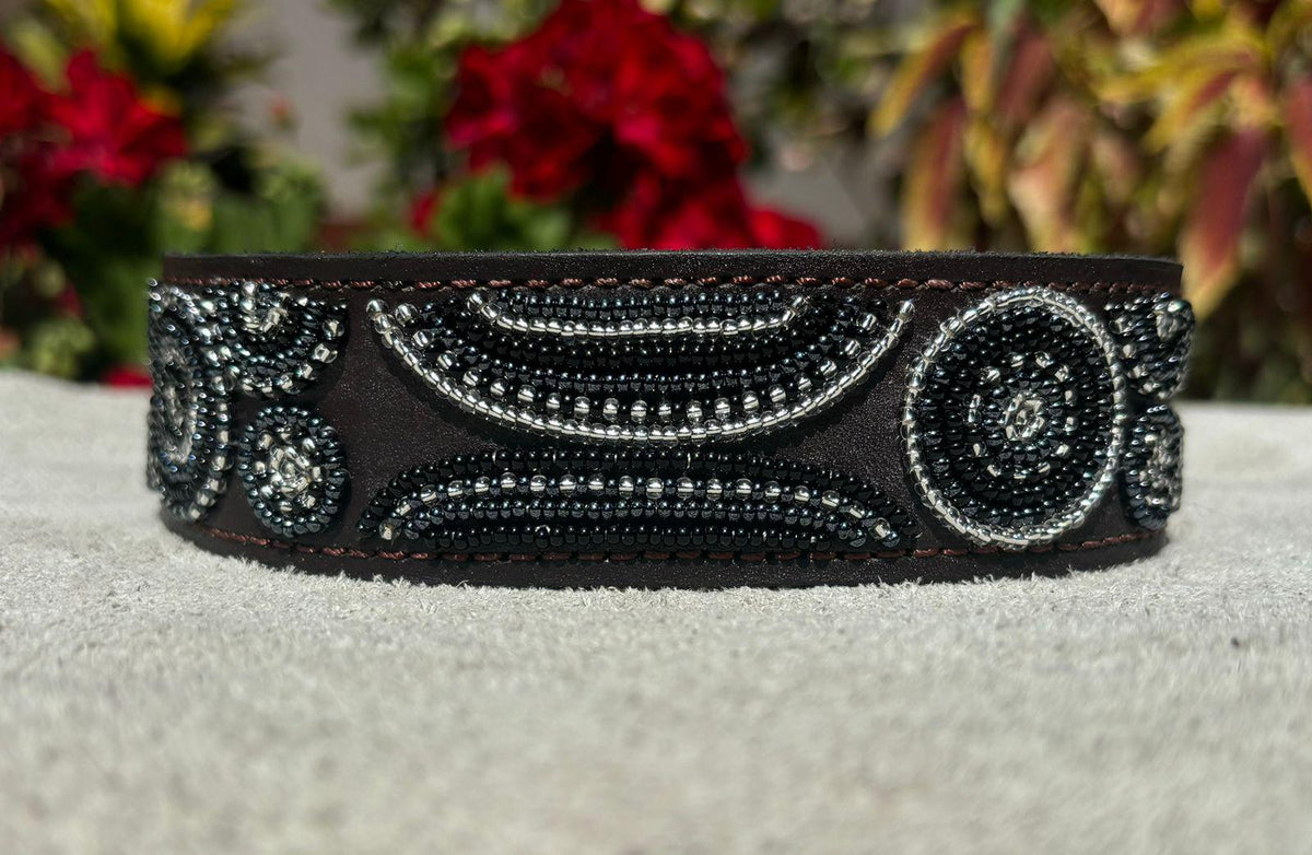Dog Collar, Leather Dog Collar, Beaded Dog Collar , Masai, Dog collar leather, Pet Gift, Personalized Dog Collar,  African Dog Collar, - Maasai Chief