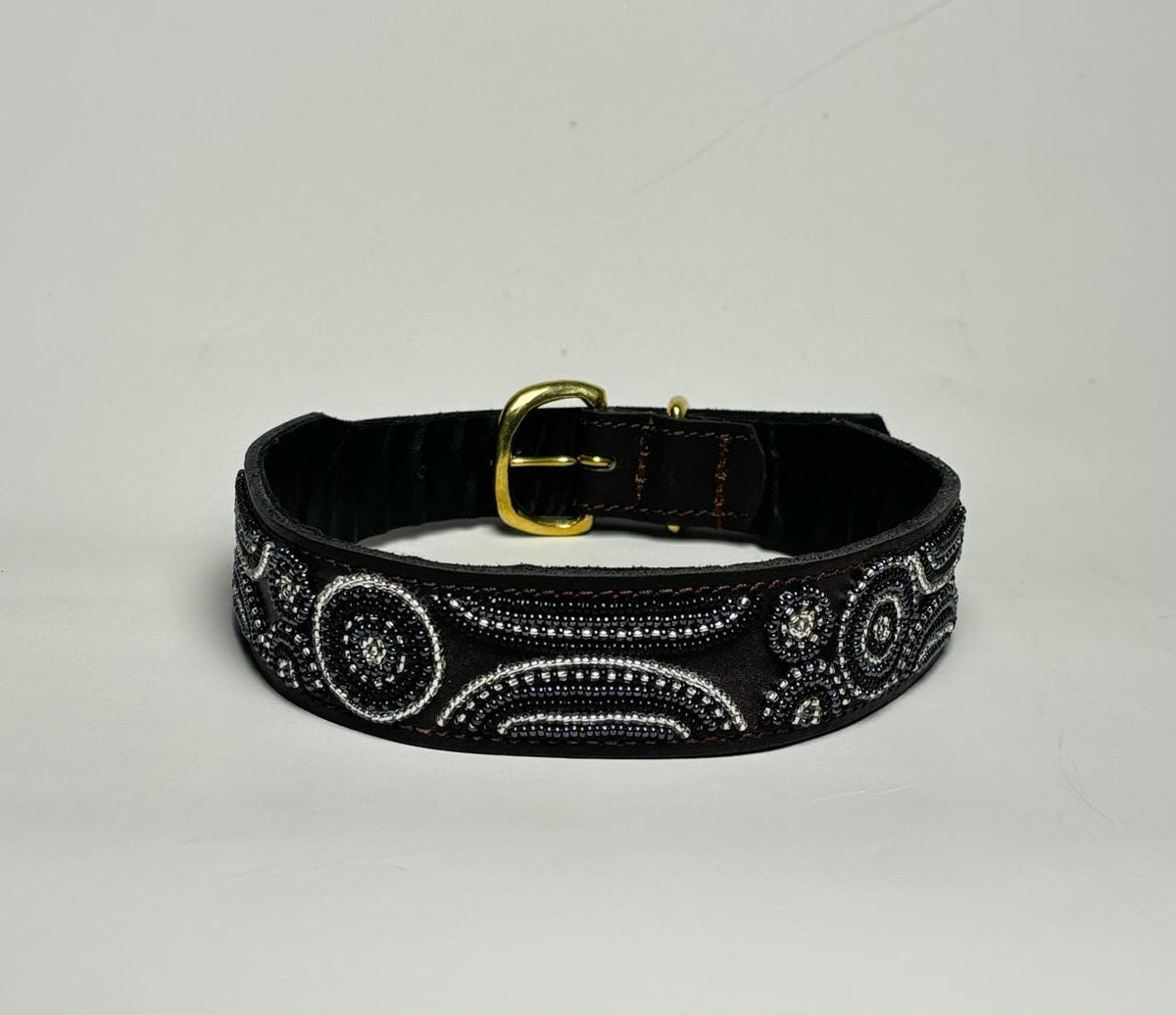 Dog Collar, Leather Dog Collar, Beaded Dog Collar , Masai, Dog collar leather, Pet Gift, Personalized Dog Collar,  African Dog Collar, - Maasai Chief