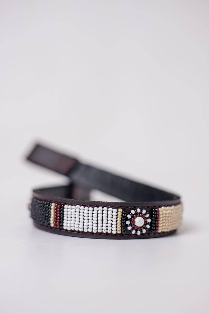 Browband,Leather beaded Horse Browband, Maasai browband