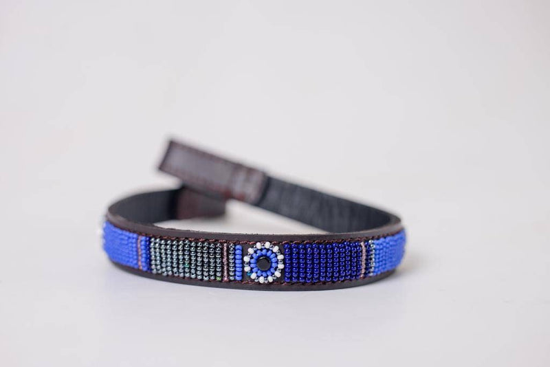 Browband,Leather beaded Horse Browband, Maasai browband