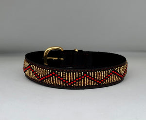 Maasai Beaded Leather Dog Collar - Maasai Chief