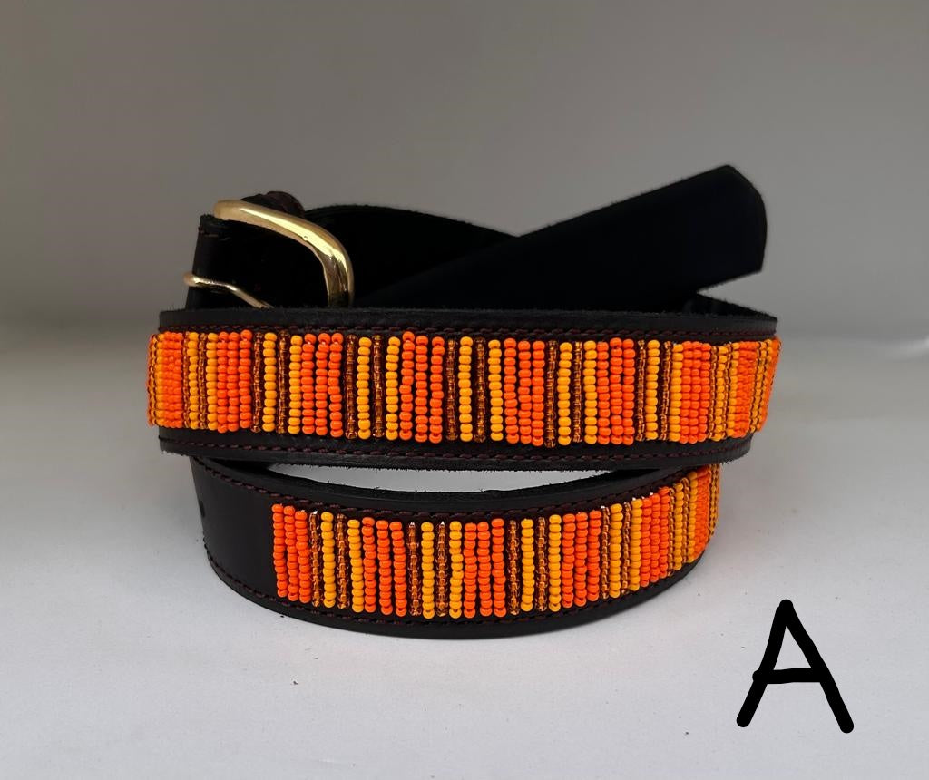 Black and white striped beaded handmade leather offers masai masaai maasai belts with free shipping world wide