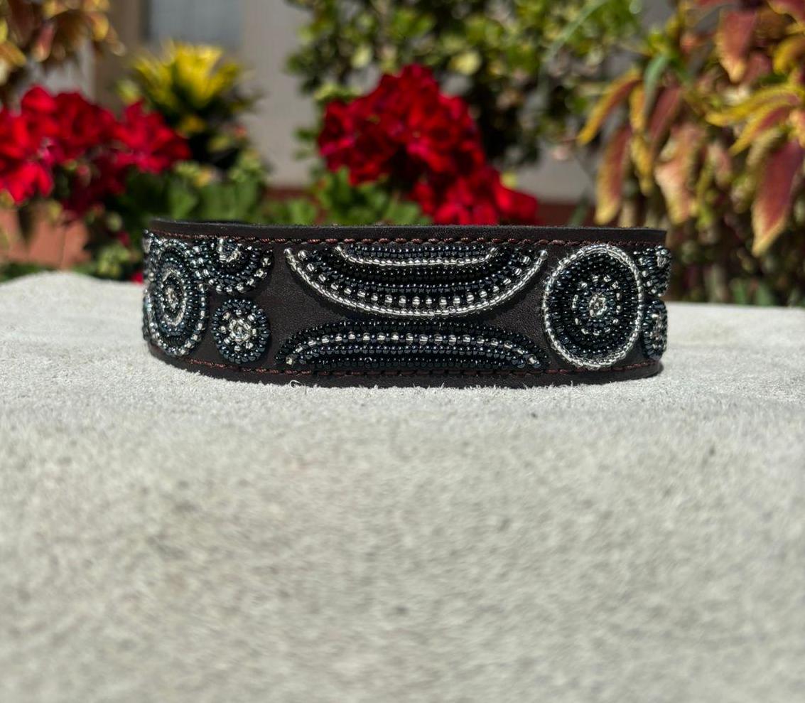 Dog Collar, Leather Dog Collar, Beaded Dog Collar , Masai, Dog collar leather, Pet Gift, Personalized Dog Collar,  African Dog Collar, - Maasai Chief
