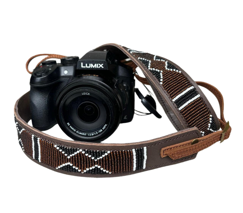 Custom Leather Camera Strap,Beaded Camera Strap,DSLR Strap, Nikon camera,Canon Camera,Personalized Camera Strap,Camera Strap, Gift for him - Maasai Chief