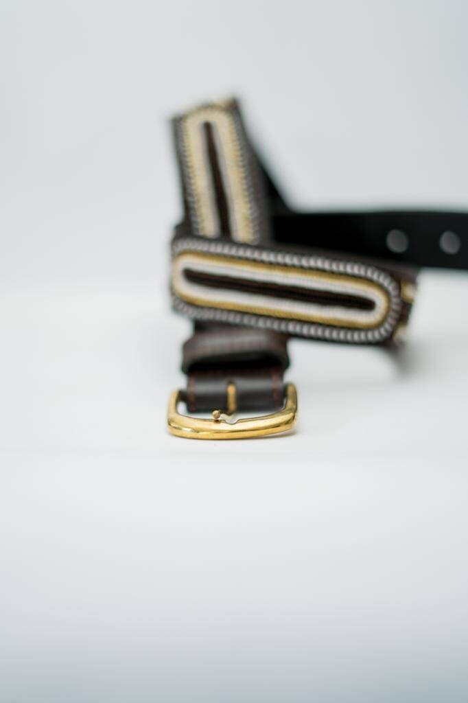 RIVER DELTA: Handmade Maasai Beaded Leather Belt – African Tribal Artisan Belt for Men and Women – Boho Casual Ethnic Style