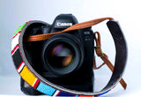 Beaded Leather Camera Strap - Maasai Chief