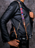 Beaded Leather Camera Strap - Maasai Chief