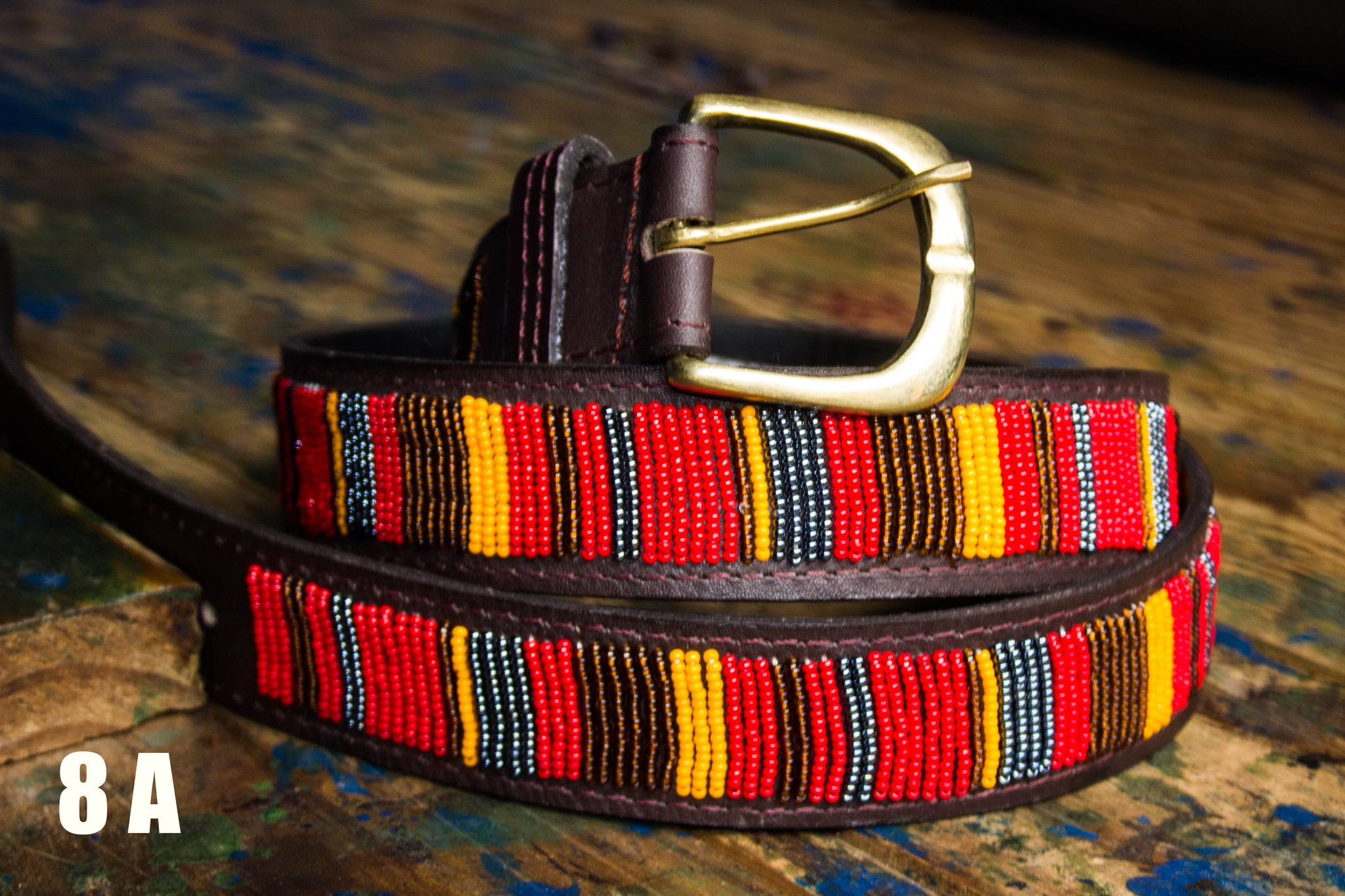 African Leather belt, Beaded belt, Handmade belt, Maasai beaded leather belt