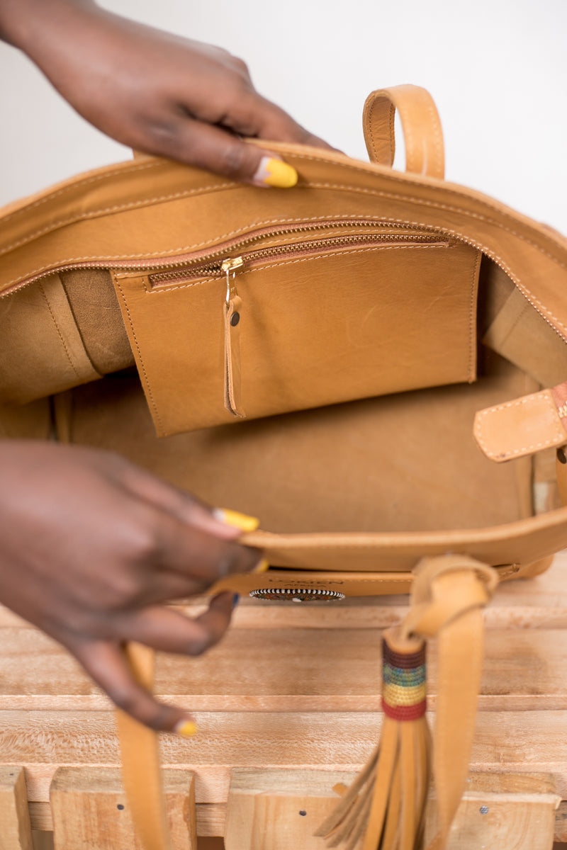 Women Leather Sly Handbag - Maasai Chief