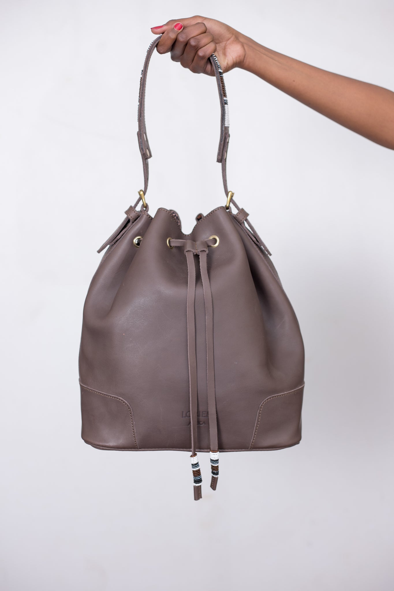 Women Leather Bucket Bag – Maasai Chief