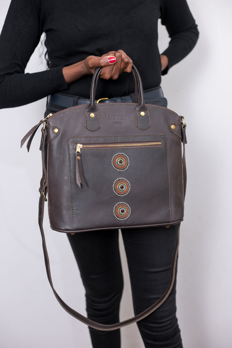 Magret leather handbag - Maasai Chief