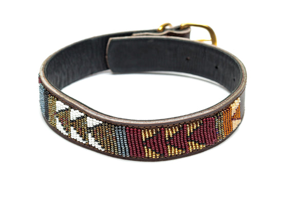 Maasai Beaded Leather Dog Collar - Maasai Chief