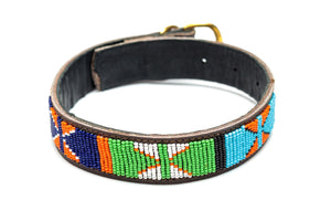 Maasai Beaded Leather Dog Collar - Maasai Chief