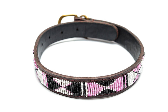 Maasai Beaded Leather Dog Collar - Maasai Chief