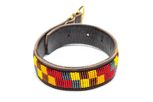 Maasai Beaded Leather Dog Collar - Maasai Chief