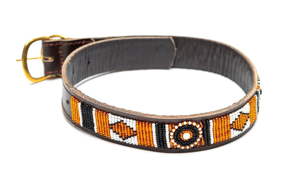 Maasai Beaded Leather Dog Collar - Maasai Chief