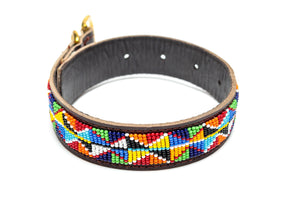 Maasai Beaded Leather Dog Collar - Maasai Chief