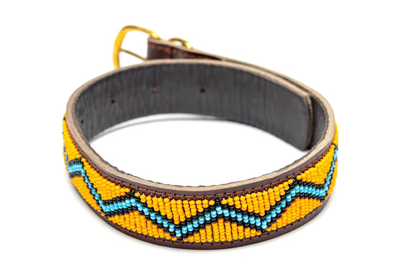 Maasai Beaded Leather Dog Collar - Maasai Chief