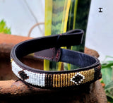 Beaded Leather  Horse browband - Maasai Chief