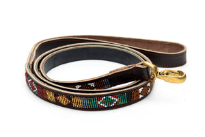 Dog Collar, beaded Collar, Dog Leash, Maasai Dog Collar, Leather Dog collar, Dog Gift,  Hundehalsband - Maasai Chief