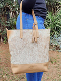 Personalized Leather Bag, Tote bag with zipper,  Beige  Leather tote bag with zip, Tote bag for women, gift for her,  Handmade leather bag, - Maasai Chief