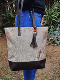 Personalized Leather Bag, Tote bag with zipper,  chocolate Brown tote bag with zip, Tote bag for women, gift for her,  Handmade leather bag - Maasai Chief