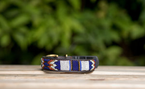 Maasai Beaded Leather Dog Collar - Maasai Chief