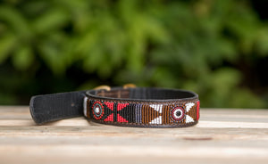 Maasai Beaded Leather Dog Collar - Maasai Chief