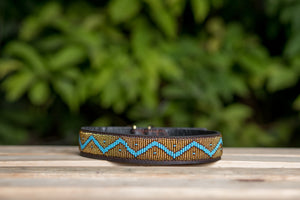 Maasai Beaded Leather Dog Collar - Maasai Chief