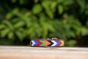 Maasai Beaded Leather Dog Collar - Maasai Chief