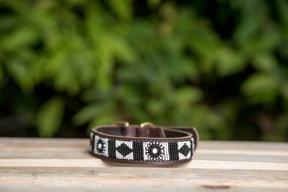 Maasai Beaded Leather Dog Collar - Maasai Chief