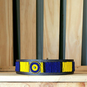 Maasai Beaded Leather Dog Collar New design - Maasai Chief